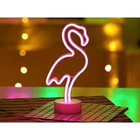 LAMPKA FLAMING LED NEON Z PODSTAWKĄ I KABLEM USB