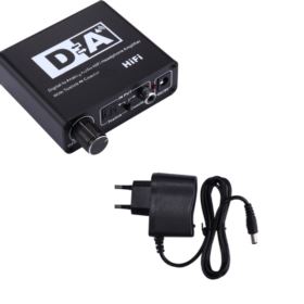 KONWERTER DWUKIERUNKOWY SPDIF I COAXIAL Z ZASILACZEM