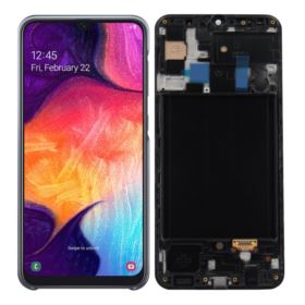 WYŚWIETLACZ Z DIGITIZEREM SAMSUNG GALAXY A50 SM-A505FN SM-A505F Z RAMKĄ CZARNY