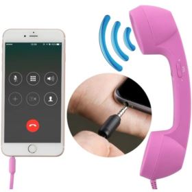 SŁUCHAWKA RETRO DO TELEFONU MINI JACK 3.5 MM R&Oacute;ŻOWY