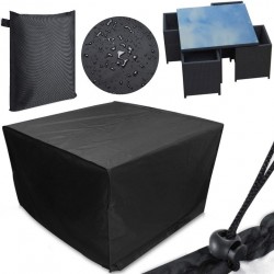 POKROWIEC NA MEBLE OGRODOWE GRILLA 123x123x74 CM CZARNY