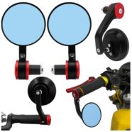 LUSTERKA MOTOCYKLOWE QUAD SKUTER ATV OKRĄGŁE 2 SZT.