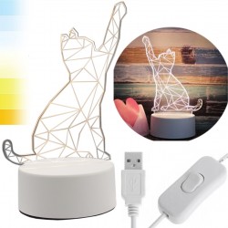 LAMPKA 3D KOTEK LED NA USB