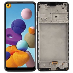 WYŚWIETLACZ Z DIGITIZEREM SAMSUNG GALAXY A21S SM-A217F SM-A215U SM-A215W Z RAMKĄ CZARNY