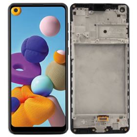 WYŚWIETLACZ Z DIGITIZEREM SAMSUNG GALAXY A21S SM-A217F SM-A215U SM-A215W Z RAMKĄ CZARNY