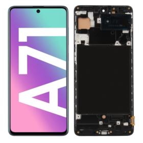 WYŚWIETLACZ Z DIGITIZEREM SAMSUNG GALAXY A71 SM-A715F Z RAMKĄ CZARNY