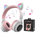 SŁUCHAWKI KOCIE USZY LED BLUETOOTH 5.0