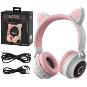 SŁUCHAWKI KOCIE USZY LED BLUETOOTH 5.0