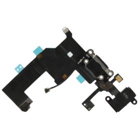 ZŁĄCZE ŁADOWANIA IPHONE 5 A1429 A1428 A1442 Z MIKROFONEM I GNIAZDEM SŁUCHAWKOWYM CZARNE