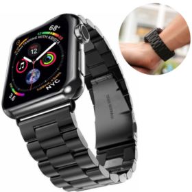 PASEK DO APPLE WATCH BRANSOLETA 42/44/45MM CZARNY STALOWY