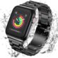 PASEK DO APPLE WATCH BRANSOLETA 42/44/45MM CZARNY STALOWY