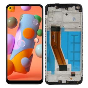 WYŚWIETLACZ Z DIGITIZEREM SAMSUNG GALAXY A11 M11 SM-A115A SM-M115F Z RAMKĄ CZARNY