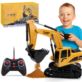 KOPARKA ZDALNIE STEROWANA ŻÓŁTA 1:24 Z RUCHOMĄ ŁYŻKĄ I GUMOWYMI GĄSIENICAMI