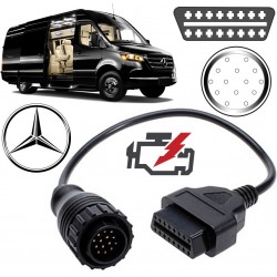 ADAPTER OBD 2 NA OBD 14 PIN MERCEDES SPRINTER VOLKSWAGEN LT PRZEJŚCIÓWKA CZARNA