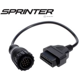 ADAPTER OBD 2 NA OBD 14 PIN MERCEDES SPRINTER VOLKSWAGEN LT PRZEJŚCI&Oacute;WKA CZARNA