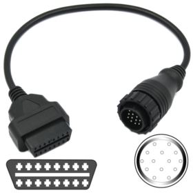 ADAPTER OBD 2 NA OBD 14 PIN MERCEDES SPRINTER VOLKSWAGEN LT PRZEJŚCI&Oacute;WKA CZARNA