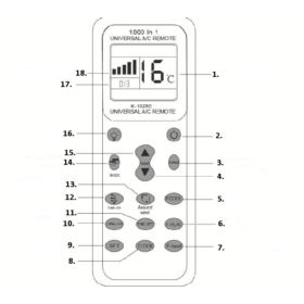 PILOT DO KLIMATYZACJI UNIWERSALNY 1000W1 Z WYŚWIETLACZEM