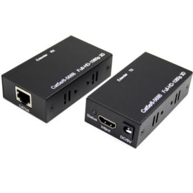 EXTENDER HDMI NA RJ45 LAN CZARNY PRZEDŁUŻACZ DO 60 METR&Oacute;W ODBIORNIK I NADAJNIK