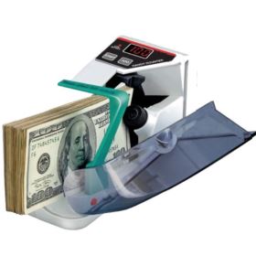 LICZARKA DO BANKNOT&Oacute;W NA BATERIE BIAŁA V30 Z ETUI I ZASILACZEM