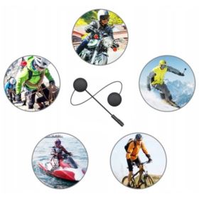 SŁUCHAWKI BLUETOOTH DO KASKU MOTOCYKLOWEGO Z MIKROFONEM I KABLEM DO ŁADOWANIA CZARNE