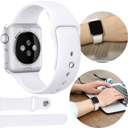 PASEK DO ZEGARKA APPLE WATCH 1 2 3 4 5 6 SE SILIKONOWY BIAŁY 42/44MM