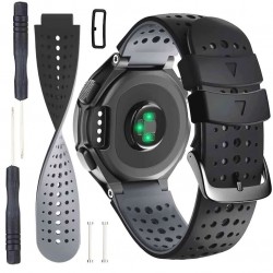 PASEK GARMIN FORERUNNER 735XT 235 230 220 630 620 CZARNO-SZARY SILIKONOWY