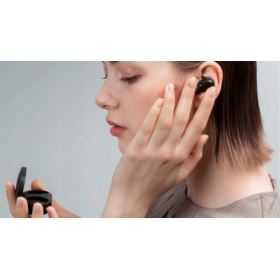 SŁUCHAWKI BEZPRZEWODOWE DOKANAŁOWE Z ETUI I DOTYKIEM CZARNE