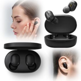 SŁUCHAWKI BEZPRZEWODOWE DOKANAŁOWE Z ETUI I DOTYKIEM CZARNE