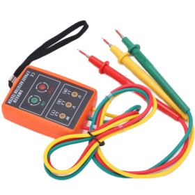 MIERNIK KOLEJNOŚCI FAZ SM852B Z 3 KLIPSAMI I POKROWCEM POMARAŃCZOWY