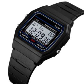 ZEGAREK RETRO HONHX F-91W CZARNY Z PODŚWIETLENIEM BUDZIKIEM DATOWNIKIEM I STOPEREM