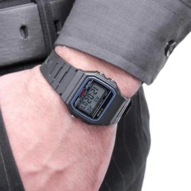 ZEGAREK RETRO HONHX F-91W CZARNY Z PODŚWIETLENIEM BUDZIKIEM DATOWNIKIEM I STOPEREM