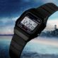 ZEGAREK RETRO HONHX F-91W CZARNY Z PODŚWIETLENIEM BUDZIKIEM DATOWNIKIEM I STOPEREM
