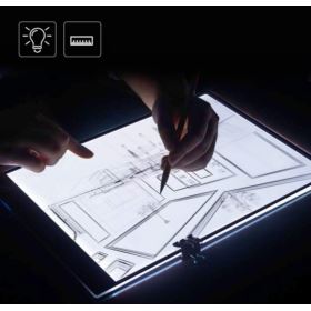 DESKA KREŚLARSKA LED A4 PODŚWIETLANA LIGHT PAD Z ZESTAWEM AKCESORI&Oacute;W