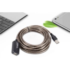 PRZEDŁUŻACZ USB 10M USB 2.0 AKTYWNY CZARNY