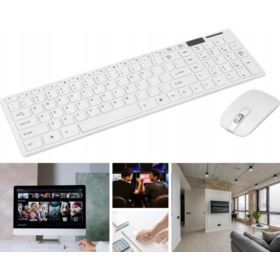 KLAWIATURA I MYSZ BEZPRZEWODOWA BIAŁA ZESTAW K-06