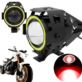 LAMPA MOTOCYKLOWA REFLEKTOR LED CREE U7 CZERWONY RING