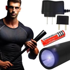 LATARKA KIJ BEJSBOLOWY LED CREE XM Q5 Z AKUMULATOREM 6800MAH CZARNA