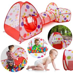 NAMIOT TUNEL DLA DZIECI 3W1 CZERWONY