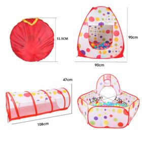 NAMIOT TUNEL DLA DZIECI 3W1 CZERWONY