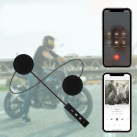 SŁUCHAWKI BLUETOOTH DO KASKU MOTOCYKLOWEGO Z MIKROFONEM I KABLEM DO ŁADOWANIA CZARNE