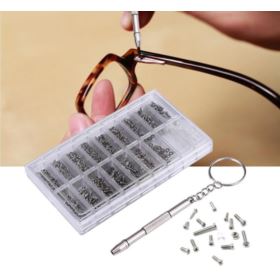 ŚRUBKI DO OKULAR&Oacute;W 1000 SZTUK Z WKRĘTAKIEM