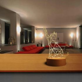 LAMPKA 3D KOTEK LED NA USB