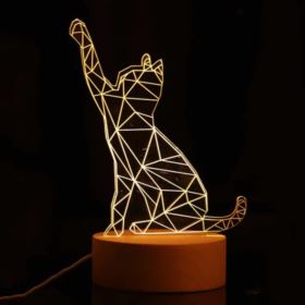 LAMPKA 3D KOTEK LED NA USB