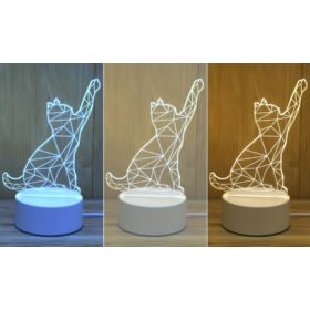 LAMPKA 3D KOTEK LED NA USB