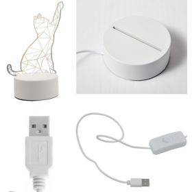 LAMPKA 3D KOTEK LED NA USB