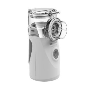 INHALATOR ULTRADŹWIĘKOWY NEBULIZATOR PRZENOŚNY DLA DZIECI I DOROSŁYCH BIAŁO-SZARY