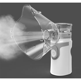 INHALATOR ULTRADŹWIĘKOWY NEBULIZATOR PRZENOŚNY DLA DZIECI I DOROSŁYCH BIAŁO-SZARY