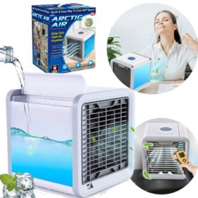 MINI KLIMATYZATOR PRZENOŚNY AIR COOLER NA USB Z PODŚWIETLANIEM