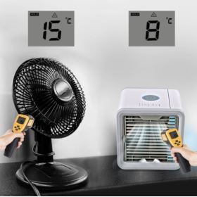 MINI KLIMATYZATOR PRZENOŚNY AIR COOLER NA USB Z PODŚWIETLANIEM