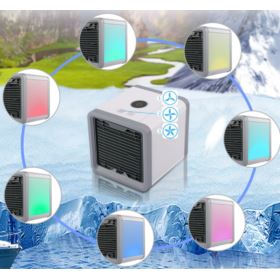 MINI KLIMATYZATOR PRZENOŚNY AIR COOLER NA USB Z PODŚWIETLANIEM